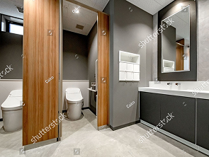 Stock Photo Clean Public Toilet In An Office Building 2519516759 1