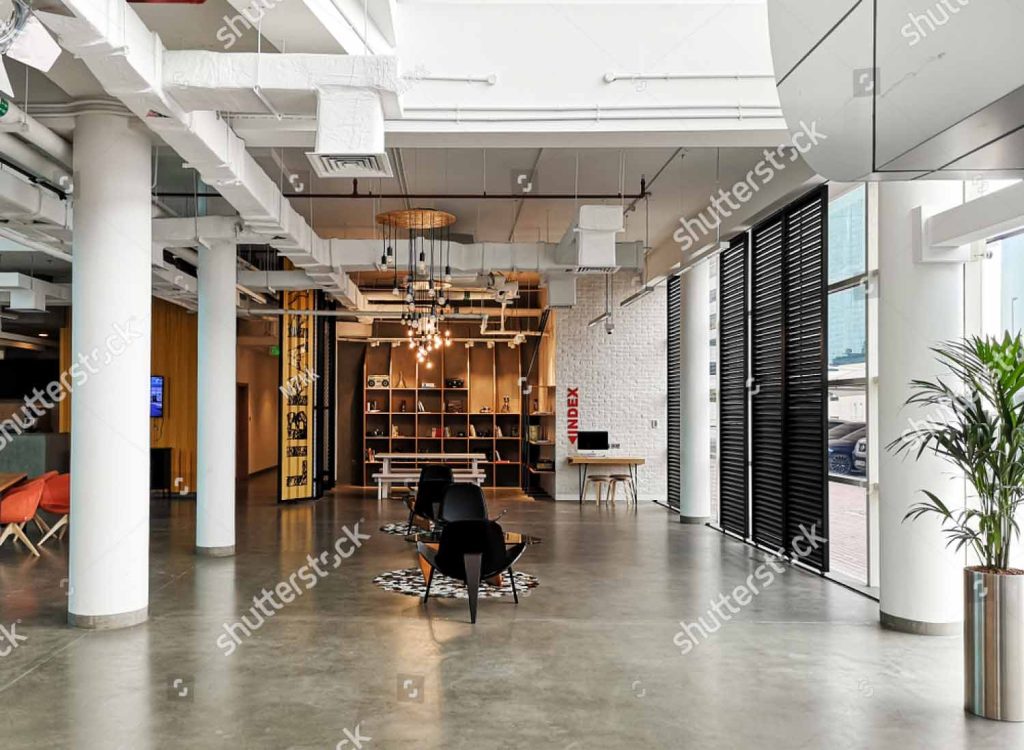 Stock Photo Interior Design Of A Modern Office Area For Creatives Start Ups And Co Working Dubai Uae May 1424557508