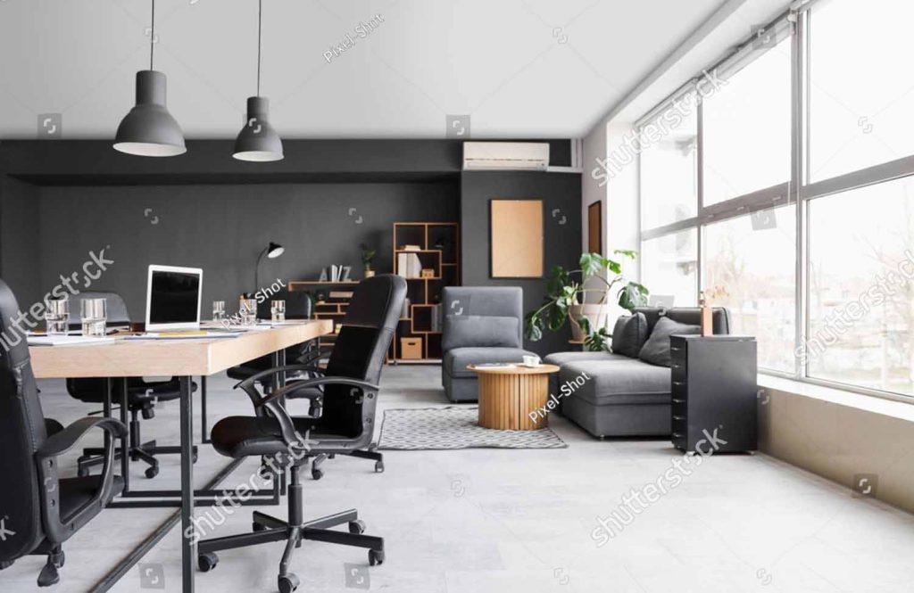 Stock Photo Interior Of Modern Conference Hall With Window Table And Armchairs 2452961785