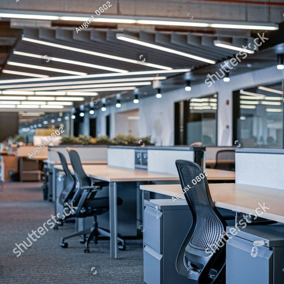 Stock Photo A Contemporary Open Plan Office Space Designed For Efficiency And Collaboration The Image Features 2509264807